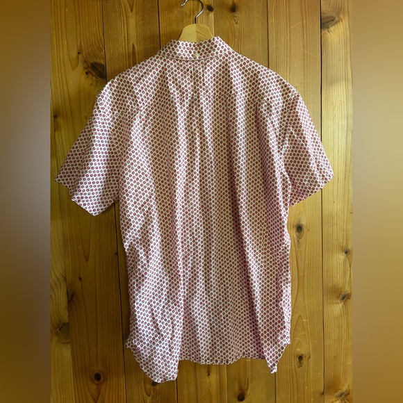 HIROSHI KATO Slim Button Down Short Sleeve Shirt 100% Cotton Flower - Picture 4 of 6